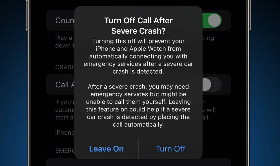 易县苹果14维修分享 iPhone 14 和 Apple Watch 上关闭崩溃检测 