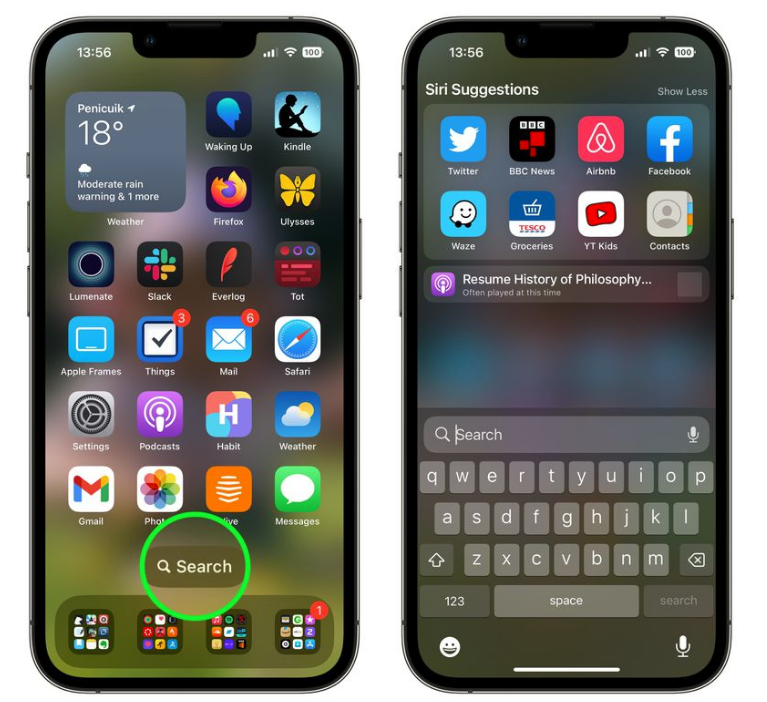 易县苹果手机维修分享升级到 iOS 16 后，如何删除主屏幕上的搜索按钮 