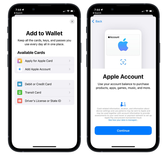 易县苹果手机维修分享iOS 15.5钱包App如何添加 Apple 账户 
