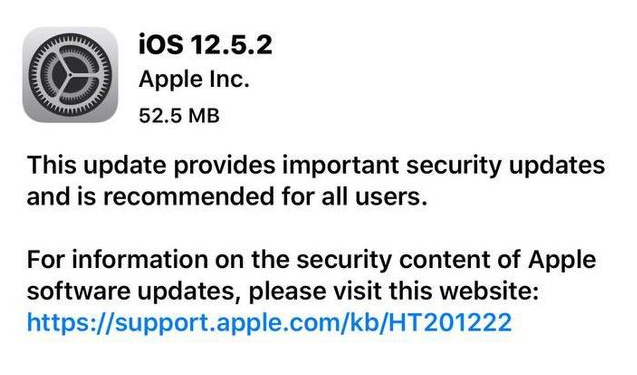 易县苹果手机维修分享iOS12.5.2发布，建议所有老苹果用户安装 